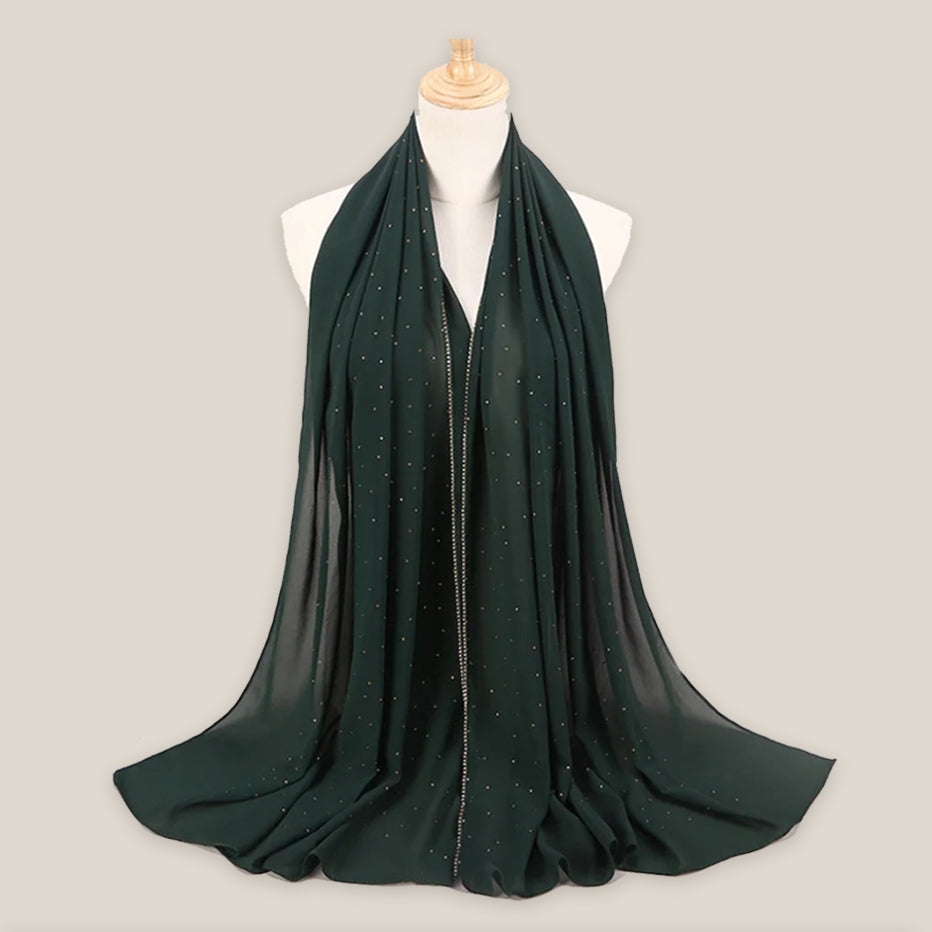 Golden Beaded Stone Hijab