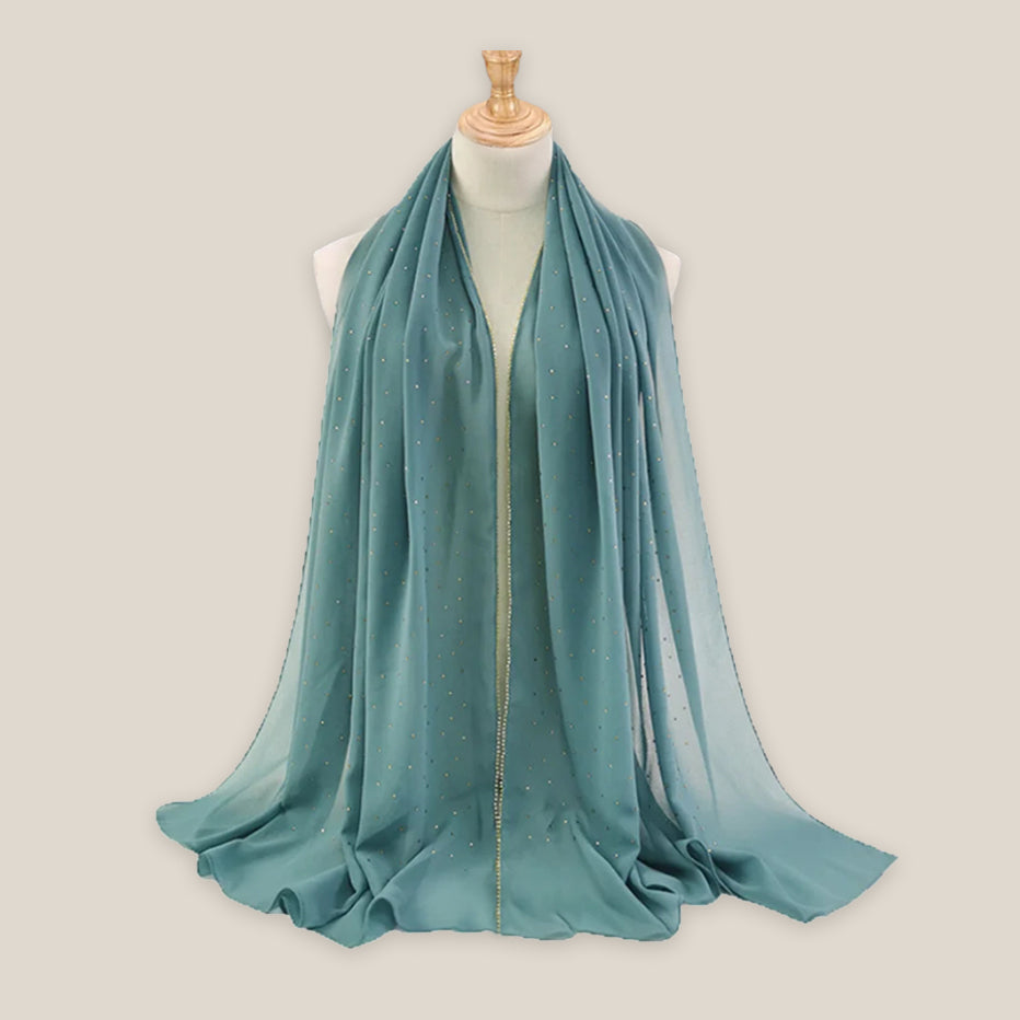Golden Beaded Stone Hijab