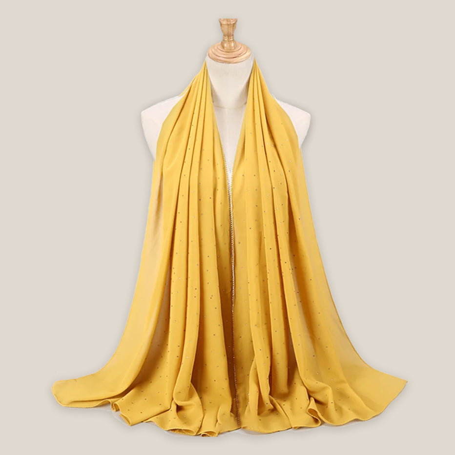 Golden Beaded Stone Hijab