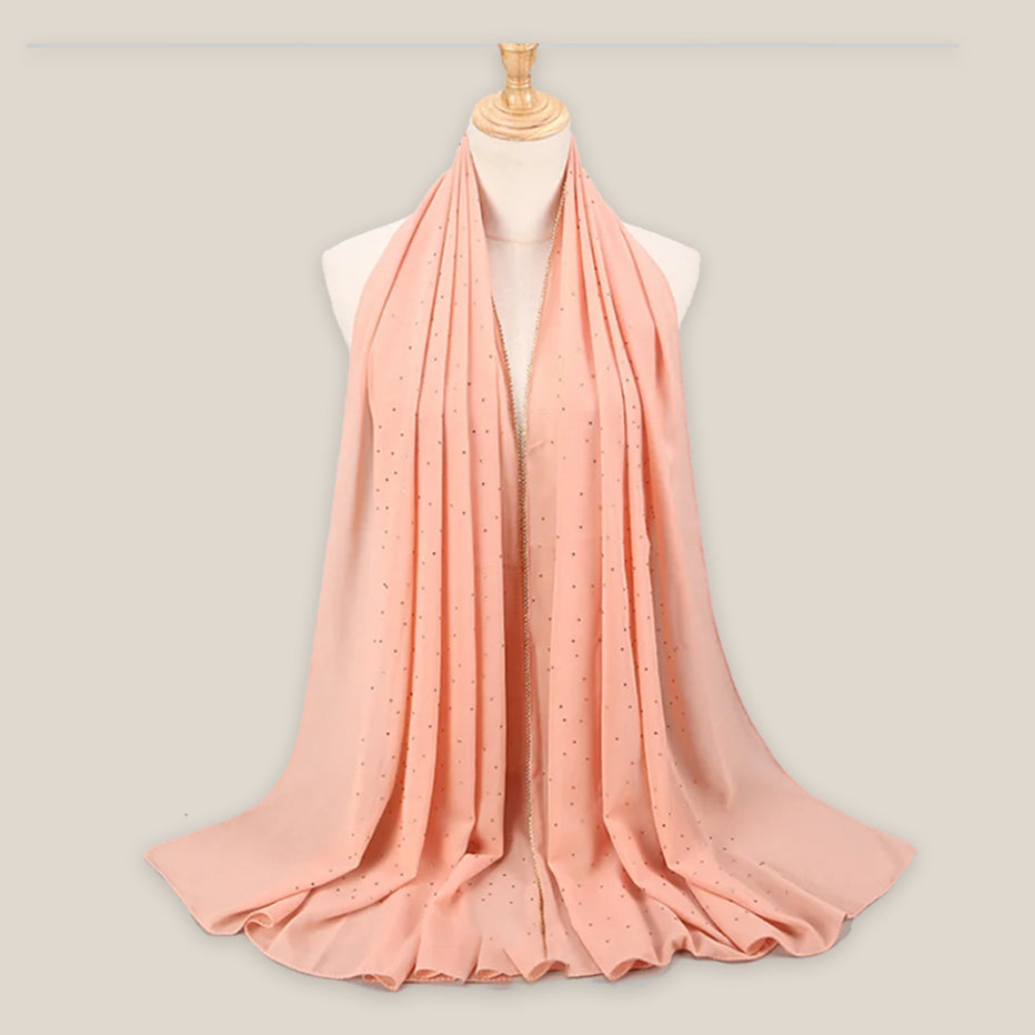 Golden Beaded Stone Hijab