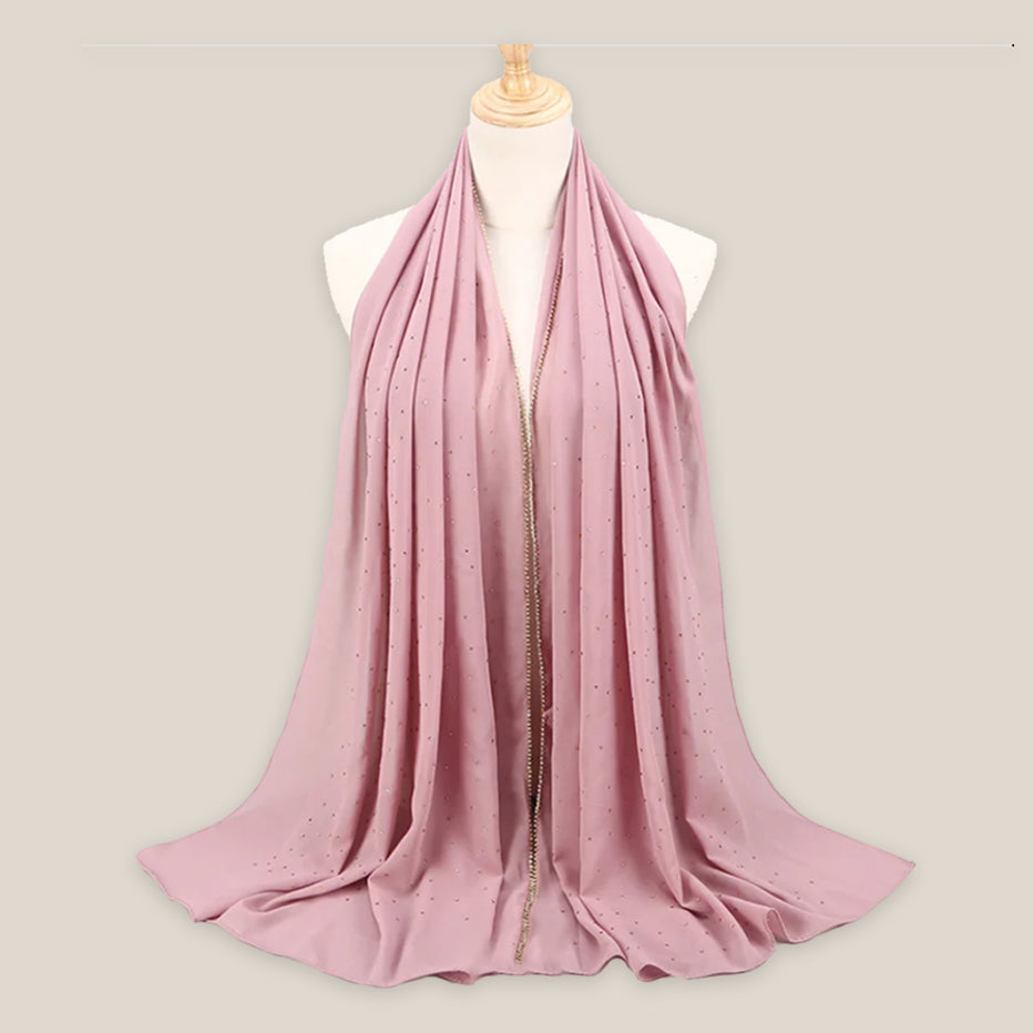 Golden Beaded Stone Hijab