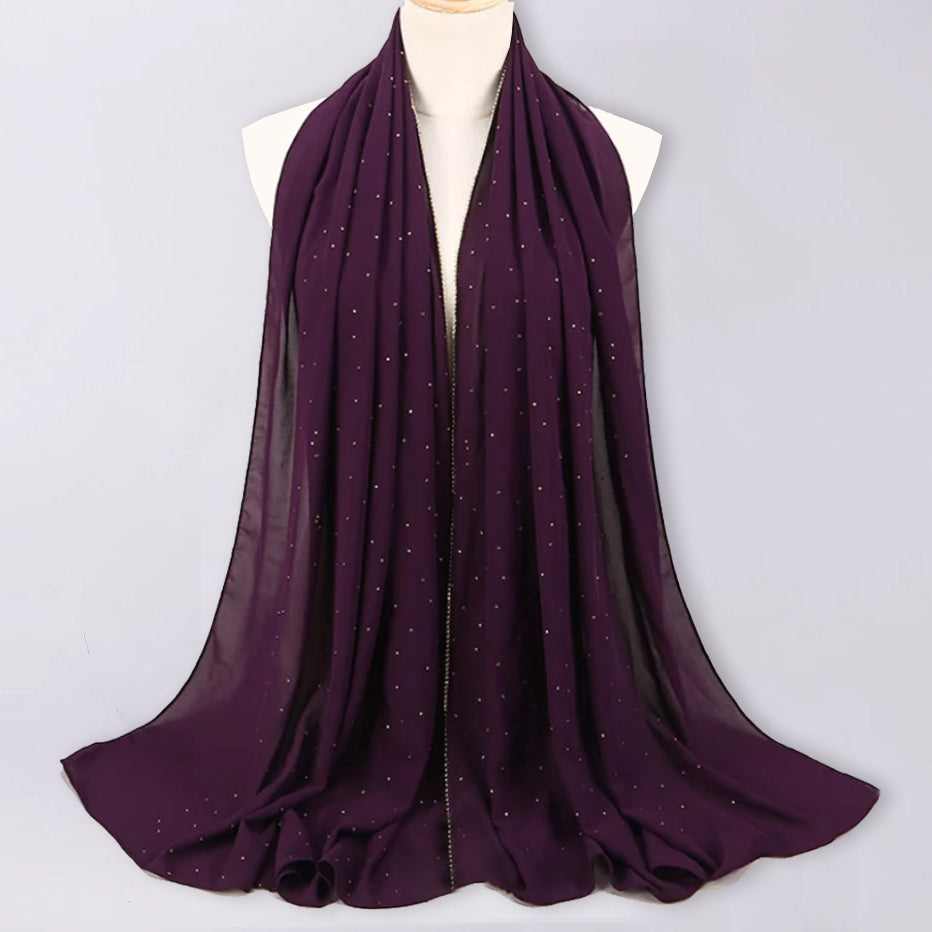 Golden Beaded Stone Hijab