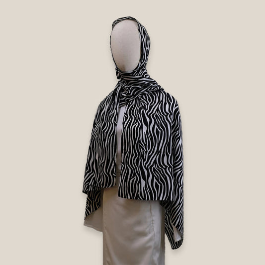 Zebra Print Premium Chiffon Hijab